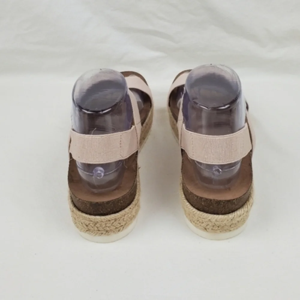 Madden Girl Cybell blush elastic espadrille wedge sandals